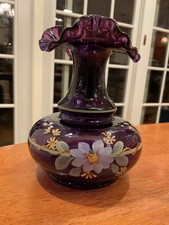 Fenton 1998 Royal Purple Vase Don Fenton / M Young Signed