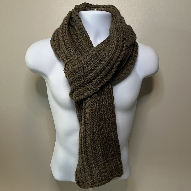 Sonoma Life Style Chunky Rib Knit Scarf Brown Taupe Acrylic Winter One Size