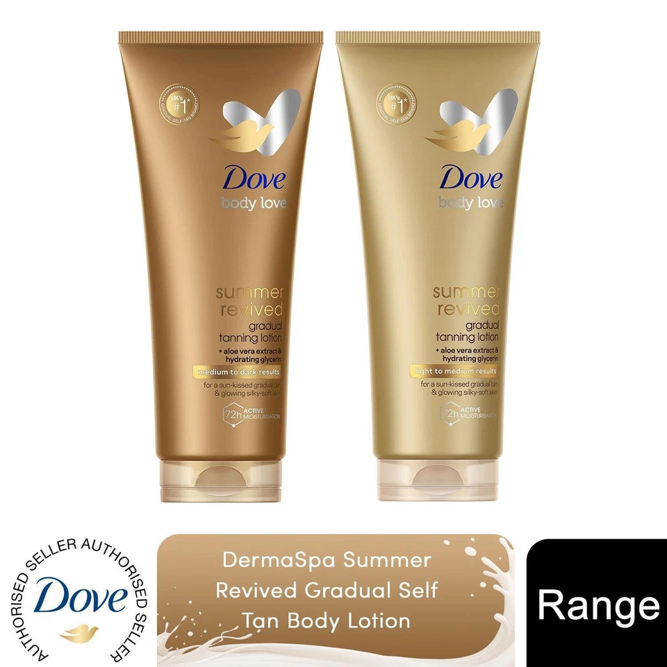 Dove DermaSpa Summer Revived Gradual Self Tan Body Lotion, 3/6/12 Pack, 200ml