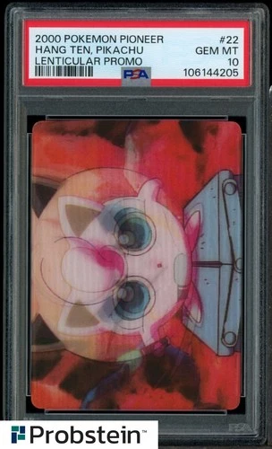 2000 Pokemon Pioneer Lenticular Promo #22 Hang Ten Pikachu PSA 10 POP 11
