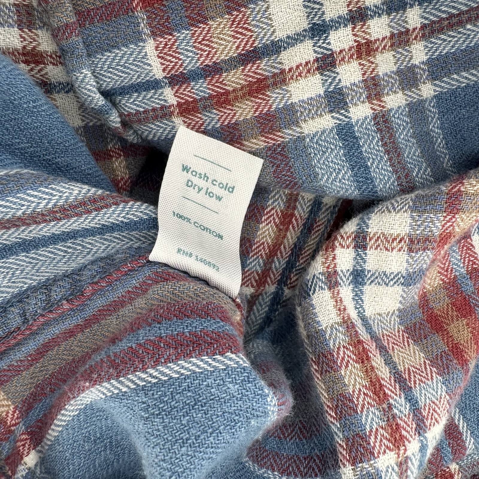 Marine Layer Blue Red Button Down Multi Plaid Lon… - image 7