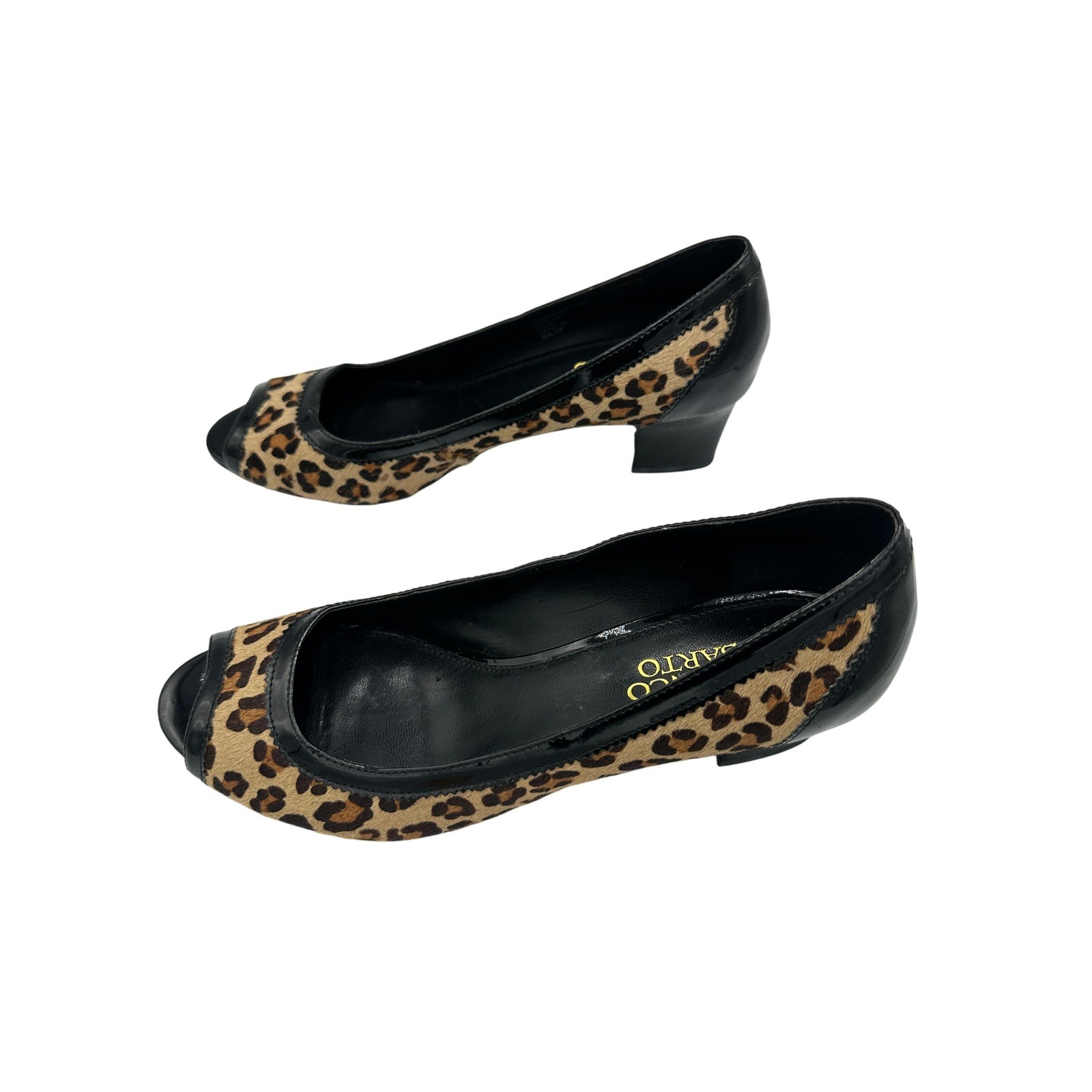 Franco Sarto L-Notion Leopard Print Real Fur Peep… - image 8
