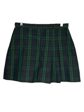 Flynn O'Hara Navy Green Plaid Pleated 2-Panel Uniform Skort Junior Size 11