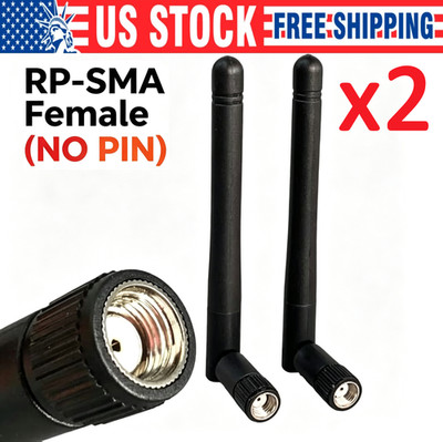 2-Pack RP-SMA Antenna for WiFi 2.4GHz 5Ghz Wireless Router or Card Female Pin