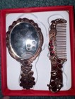 Peacock Compact Mirror & Matching Comb Gift Set – New in Box — photo 4