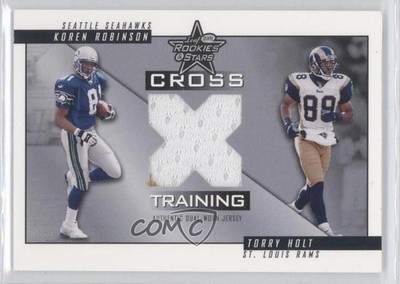 2001 Leaf Rookies & Stars Cross Training 1/100 Koren Robinson Torry Holt RC 0a1