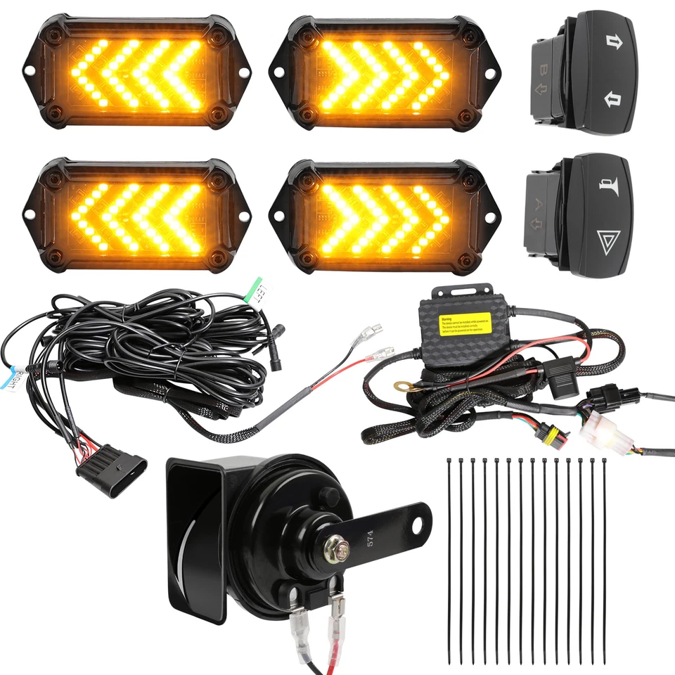 Kit de interruptor basculante de señales de giro LED UTV para Honda Pioneer 1000 5 700 + bocina 110dB Foto 2 de 4