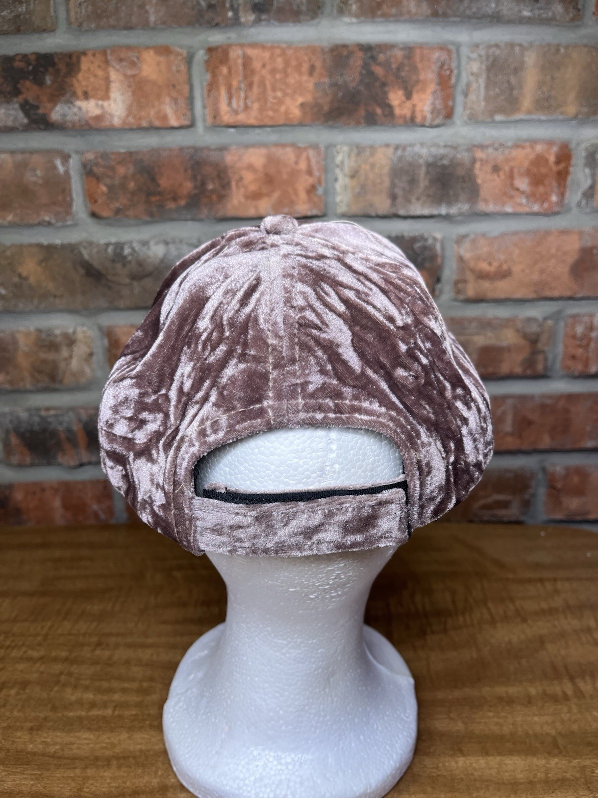 Plain Blank Solid Light Brown Velour Strapback Ha… - image 3