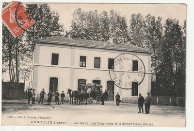 GONCELIN - Isere - CPA 38 - la Gare Attelage Courrier d ' Allevard les Bains