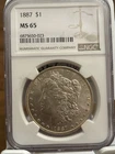 1887 Morgan Dollar Philadelphia NGC MS65 Silver $1 Uncirculated Cert 6875650-023