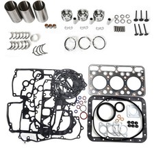 D1100 Engine Overhaul Rebuild Kit + 3pcs Connecting Rod Fits Kubota Tractor L225
