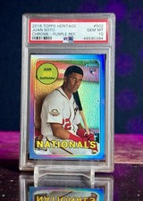 2018 Juan Soto RC Chrome Purple Refractor ROOKIE #502 PSA 10 GEM Topps Heritage