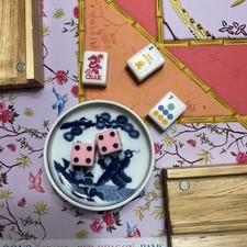 Mahjong Dice Dish Ceramic Dice Tray