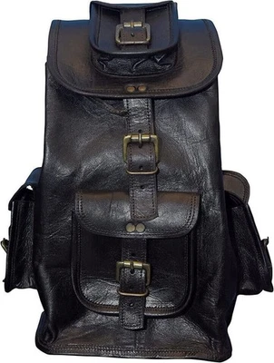 Sac à dos homme 20X10X10 pouces cuir noir vintage sacoche ordinateur portable... - Photo 1/4