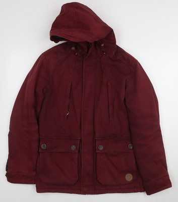 OPEN Parka Jacke Unisex rot M, mit Kapuze, Freizeit