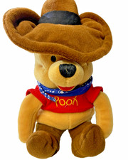 Disney 9" Cowboy Winnie-the-Pooh Retired Bean Bag Stuffed Soft Toy Vintage