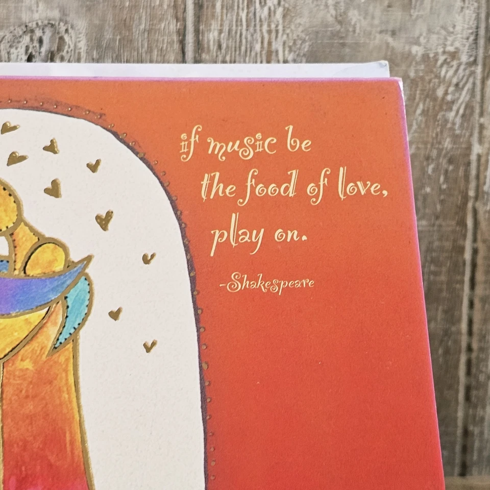 Anniversary Greeting Card Laurel Burch Pink Lovers Shakespeare Leanin Tree - Image 2 of 4