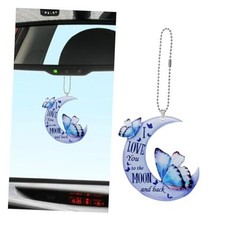 Butterfly Car Rearview Mirror Accessories - 2D Flat Car Rear View Mirror Blue