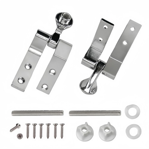 Universal Toilet Seat Hinges, Chrome-Plated Metal Hinges, Toilet Seat Bolts S...