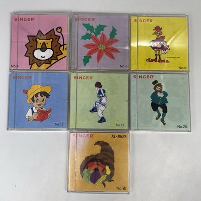 SINGER Embroidery Designs Cards For Quantum XL100, XL150 & XL1000 - LOT OF 7