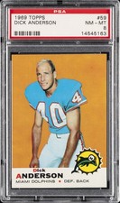 1969 TOPPS #59 DICK ANDERSON PSA 8