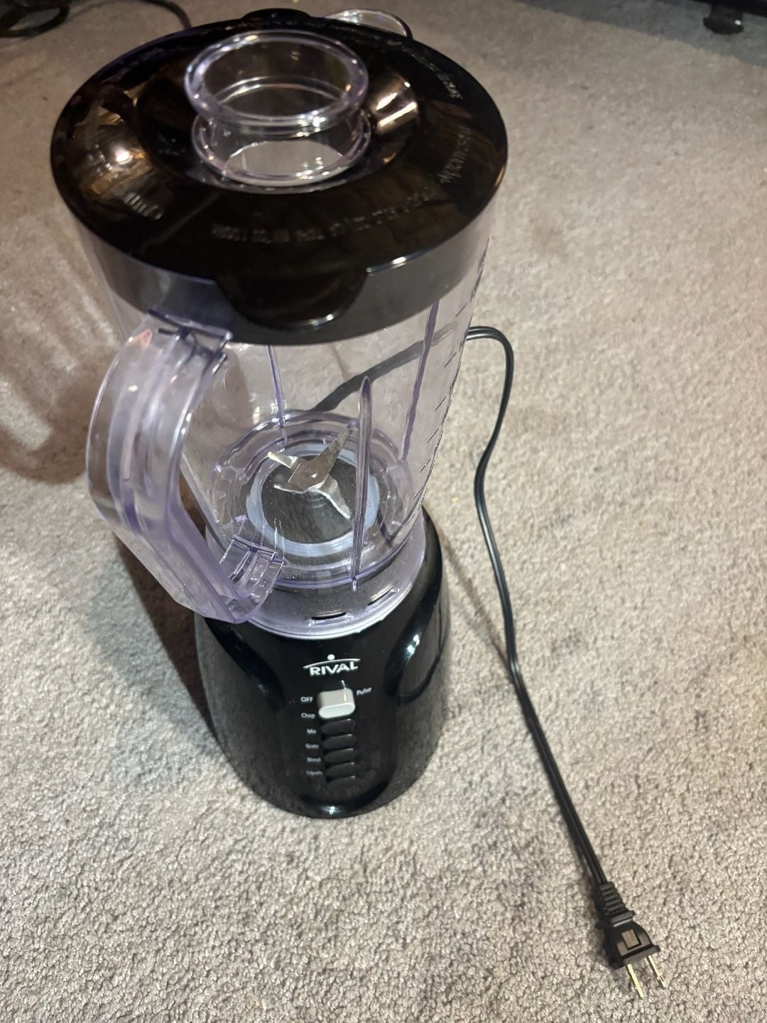 Rival 5-Speed Countertop Blender with 48 oz Plastic Jar, Bla
