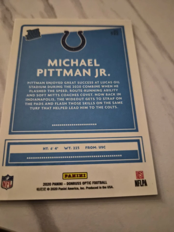 2020 i Donruss Optic - Rated Rookies Variation Michael Pittman Jr. #322 (RC) - Image 2 of 3