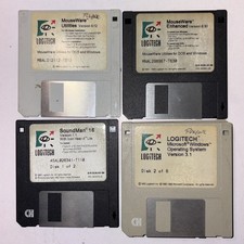 Logitech Floppy Disk Lot Microsoft Windows 3....