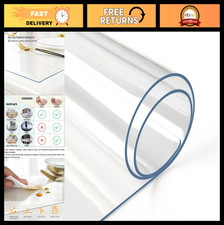 Clear Table Cover Protector 36x60 Inch - 2mm Thick PVC Rectangle Mat for Dining