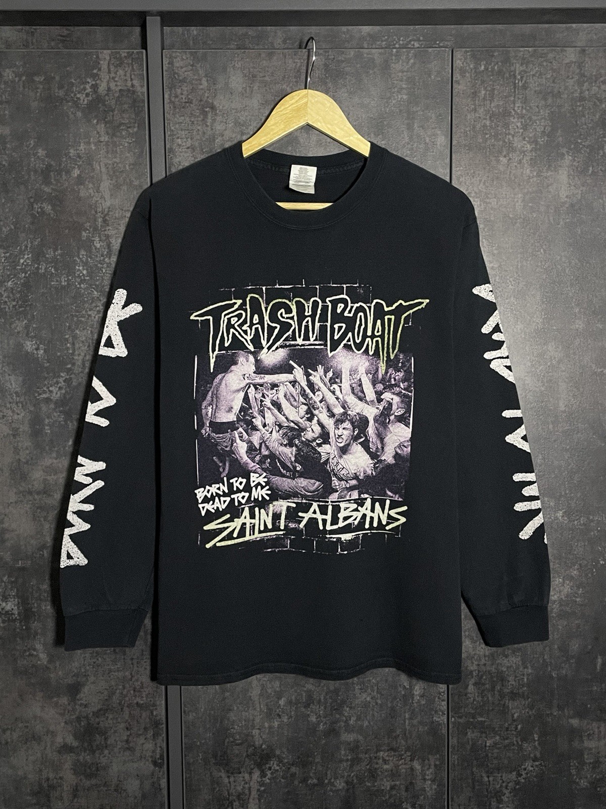 Vintage Trash Boat Longsleeve Rock Band ERD T-shirt Deftones Oasis Rare Black image 2