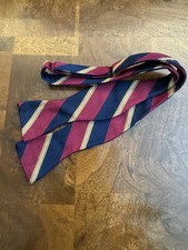 No Label Adjustable Bow Tie. Blue  Red w Brown Stripes 2.25  Wide