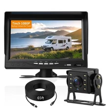 7" 1080P Wired Backup Camera System for Truck, Rear Camera IP68 Waterproof an...