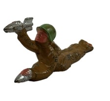 RARE Antique Barclay Manoil Lead Soldier Prone Rocket Mortar Loader WWI WWII