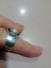 Sterling Silver Pearl Size 8 Unisex Ring Vintage Style  Wide Band 8.8 Grams — photo 4