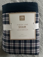 NEW Pottery Barn Teens EURO Sham Square Blue Check