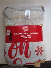 New Holiday Style Family Pajamas 2 Piece PJ Set Ladies Plus 2X Polyester