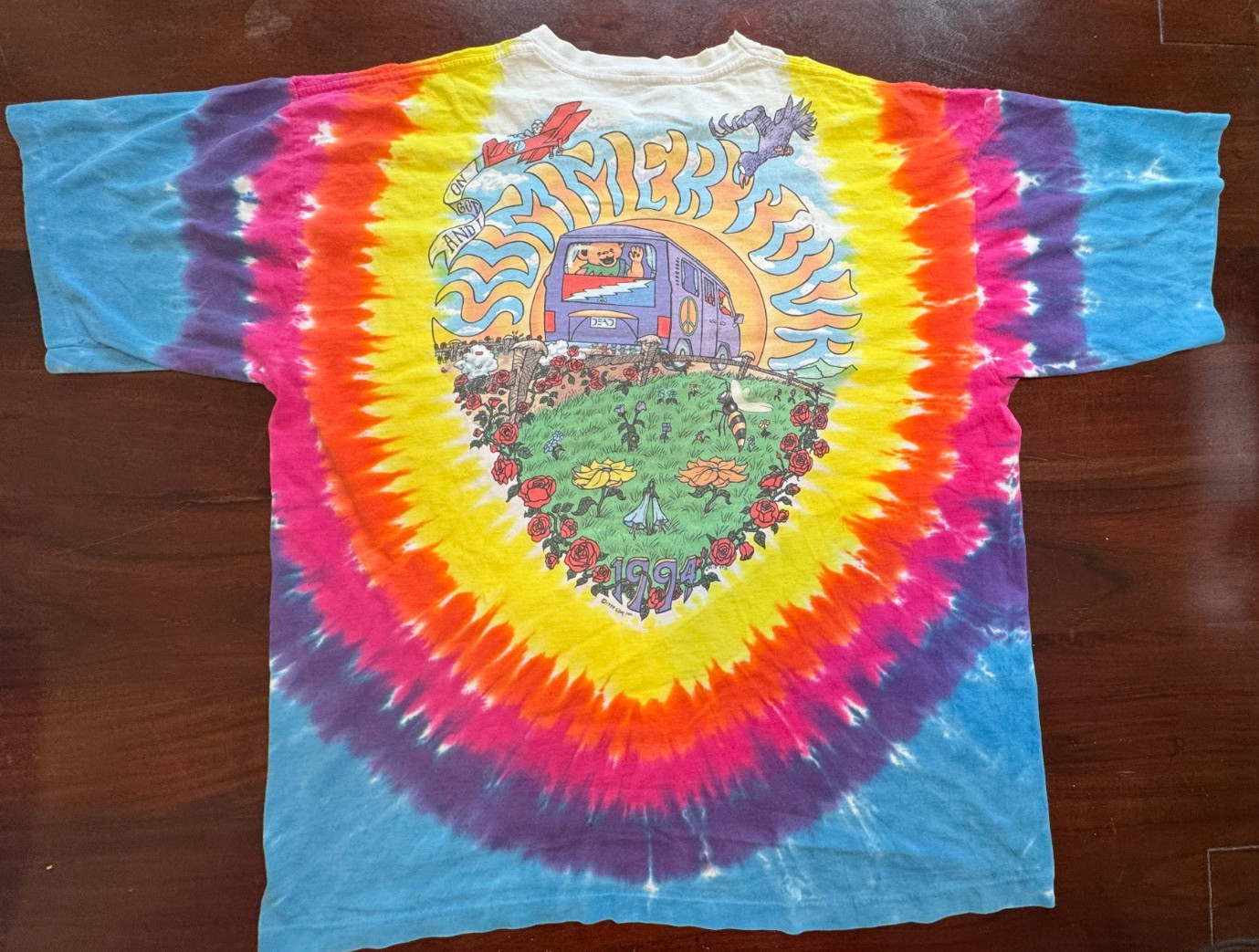 1994 GRATEFUL DEAD VW VAN TIE DYE BEAR SHIRT SIZE 26x… - Gem