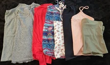 Lot Of Woman's Size Large Summer Crop Tops Mixed Brands And Styles