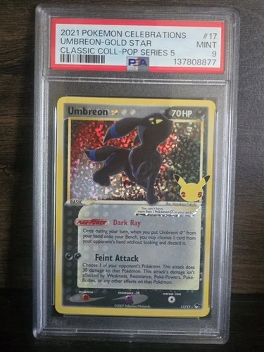 Pokémon Umbreon Gold Star 17/17 Celebrations Classic Collection Holo PSA 9