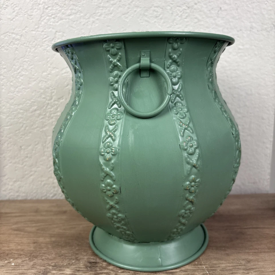  Florero de metal recipiente cubo decoración floral granja jardín  Foto 4 de 4