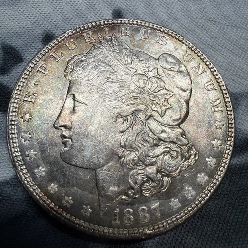 1887 P MORGAN SILVER DOLLAR! BEAUTIFUL Uncirculated Coin! WOW! Toned!