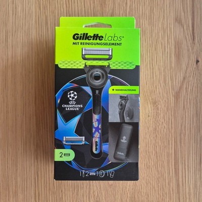 Gilette Labs Rasierer Champions League Edition mit Etui/Wandhalterung, 2 Klingen