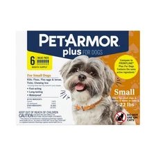 PetArmor PLUS - Flea, Tick, Lice Treatment, Small Dogs 5-22lbs, 6 Month Supply