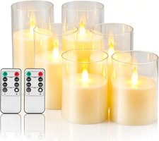 Flameless Candles with Remote, Set of 6 LED Pillar Candles 3" D x 4" 5" 6" H ,