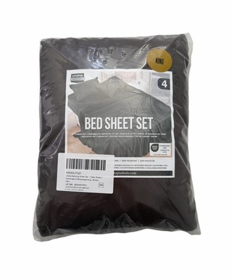Utopia Bedding King Bed Sheets Set 4 Piece Bedding Brushed Microfiber Brown