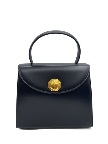 GIVENCHY Handbag Leather BLK Plain Scuffed Surface Used