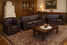Chesterfield leder Garnitur 3+2+1 Antik Braun +15 weitere Farben