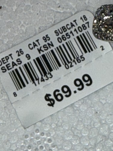 Diamond Accent Rhodium Over Brass Stud Post Earrings NWT - Picture 3 of 8