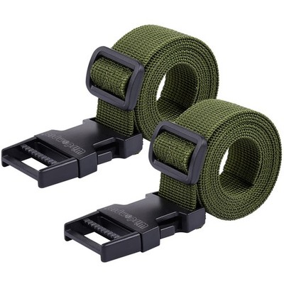 Wisdompro Gepäckgurte, 2er Pack Schwerlast Utility 48 Zoll, Armeegrün 
