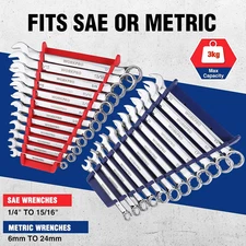 2-Pack Magnetic Wrench Organizer, 12-Piece Wrench Holder Set for Tool Box Dra...